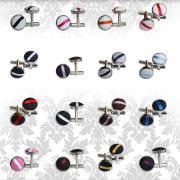 Wholesale Single Stripe Silver Plated Cufflinks