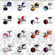 Wholesale Stripe Silver Plated Cufflinks