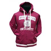 Wholesale Oxford University Zipped Plum Hooded Sweatshirts