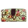 Designer Oilcloth Owl Print Folded Zip Wallet Purses 