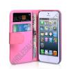 IPhone 5 PU Leather Wallet Case Hot Pink wholesale