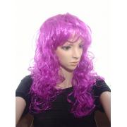 Wholesale Long Purple Wavy Wigs With Fringe
