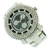 Men's Hip Hop 1 Row Iced Out Bezel Black Dial Bling Watches wholesale