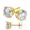 Gold Plated Sterling Silver Round Cubic Zirconia Stud Earrings wholesale