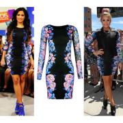 Wholesale Demi Lovato Celebrity Inspired Floral Long Sleeves Dresses