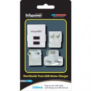 Wholesale Infapower Worldwide Twin USB Mains Chargers