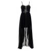 Diamante Encrusted Jewels Dipped Hem Chiffon Dresses