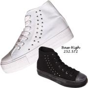 Wholesale Ladies Base High Canvas Trainers