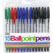 Wholesale Assorted 15 Ball Point Pens Pack
