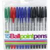 Assorted 15 Ball Point Pens Pack