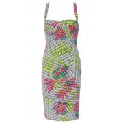 Wholesale Neon Mono Print Cross Back Dresses