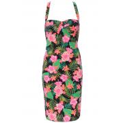 Wholesale  Neon Tropical Flower Bodycon Dresses