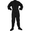 Black And White Tartan Flannel Adult Footed Pyjamas wholesale