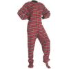 Red With Gray Hearts Flannel Adult Footed Pyjamas wholesale