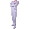 Baby Blue And Pink Tartan Flannel Adult Footed Pyjamas wholesale