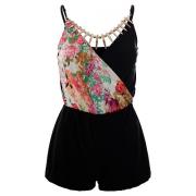 Wholesale Caprice Claw Style Necklace Floral Playsuit 