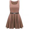 Mix Colour Sleeveless Belted Skater Dress wholesale