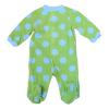 Green Blue Spotty Print Fleece Sleepsuit wholesale