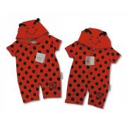 Wholesale Baby Cotton Romper With Hood - Ladybird