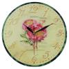 MDF Pink Peony Scene Vintage Style Wall Clock 28 Cm wholesale
