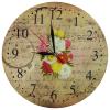MDF Chrysanthemum Bouquet  Vintage Style Wall Clock 28 Cm wholesale