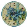 MDF Blue Flowers Bouquet Vintage Style Wall Clock 28 Cm wholesale