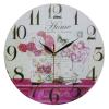 MDF Flowers & Home Scene Shabby Chic Wall Clock 34 Cm wholesale