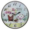 MDF Wild Roses & Sweet Home Shabby Chic Wall Clock 34cm wholesale
