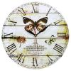 MDF Butterfly & Jardin Botanique Shabby Chic Wall Clock 34cm wholesale