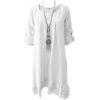 Frilled Linen Dress With Necklace wholesale
