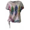 Feather Printed Tied Side Top wholesale