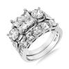 Sterling Silver 3 Stone Style Cubic Zirconia Ring Set wholesale