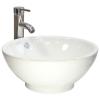 Ceramic Round Countertop Bathroom Sink & Tap wholesale