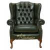 Chesterfield Highclere High Back Wing Chair Antique Green