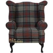 Wholesale Chesterfield Edward Wool Tweed Chair Graphite Check Fabric