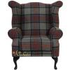 Chesterfield Edward Wool Tweed Chair Graphite Check Fabric wholesale antique furniture
