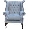 Chesterfield Queen Anne Chair Perla Illusions Grey Velvet wholesale