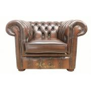 Wholesale Chesterfield Low Back Club ArmChair Antique Brown Leather