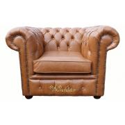Wholesale Chesterfield Low Back Club ArmChair Old English Tan Leather