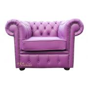 Wholesale Chesterfield Low Back Club Armchair Wineberry Purple Leather
