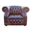 Chesterfield Windsor Armchair Button Antique Oxblood Leather