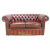 Chesterfield 2 Seater Oxblood Leather Sofa Offer
