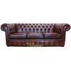 Chesterfield 3 Seater Antique Oxblood Leather Sofa Offer