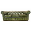 Chesterfield Holyrood 3 Seater Antique Green Leather Sofa 