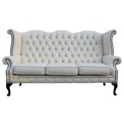 Wholesale Chesterfield Chatsworth 3 Seater Queen Anne Wing Chair White