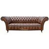 Chesterfield Balmoral 3 Seater Settee Antique Tan Leather