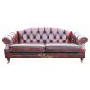 Victoria 3 Seater Chesterfield  Sofa Antique Oxblood Leather