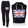 Girls Union Jack Tracksuit UK British Jog Suit Minx Black wholesale