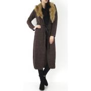 Wholesale Long Faux Fur Trim Cardigan