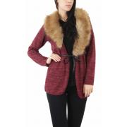Wholesale Faux Fur Trim Cardigan